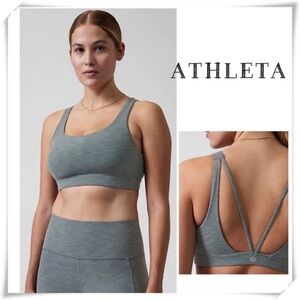 ATHLETA Exhale Bra in Powervita in Metropolis Grey Heather Size 3X New with Tags